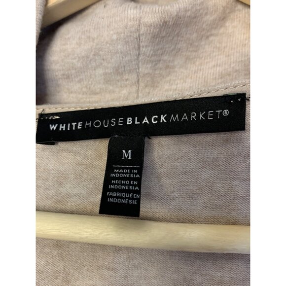 White House Black Market Womens 2 Pc Sweater Set Lot M Cardi Tank Beige RN10510 - Picture 2 of 10